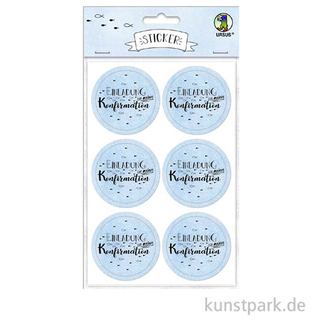 Artikelbild 1 des Artikels “Sticker - Einladung zu meiner Konfirmation, Hellblau, 24 Stück “