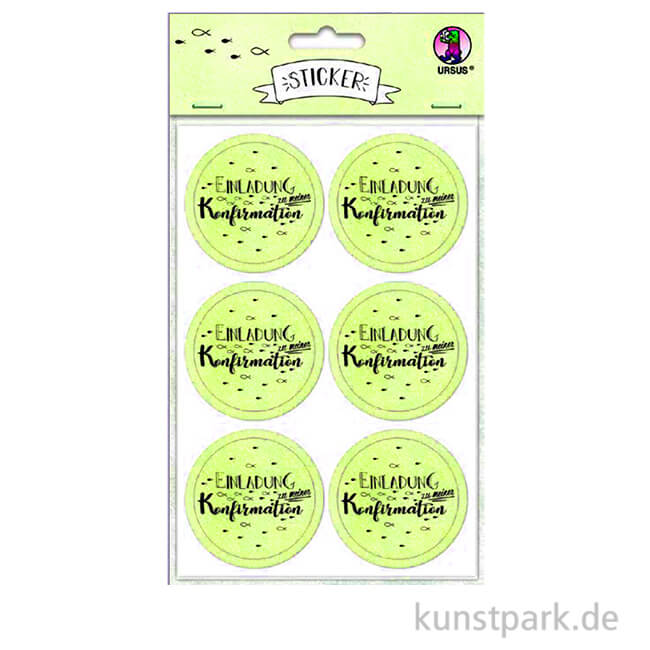 Artikelbild 1 des Artikels “Sticker - Einladung zu meiner Konfirmation, Hellgrün, 24 Stück “