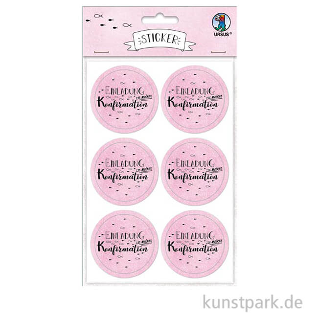 Artikelbild 1 des Artikels “Sticker - Einladung zu meiner Konfirmation, Rosa, 24 Stück “