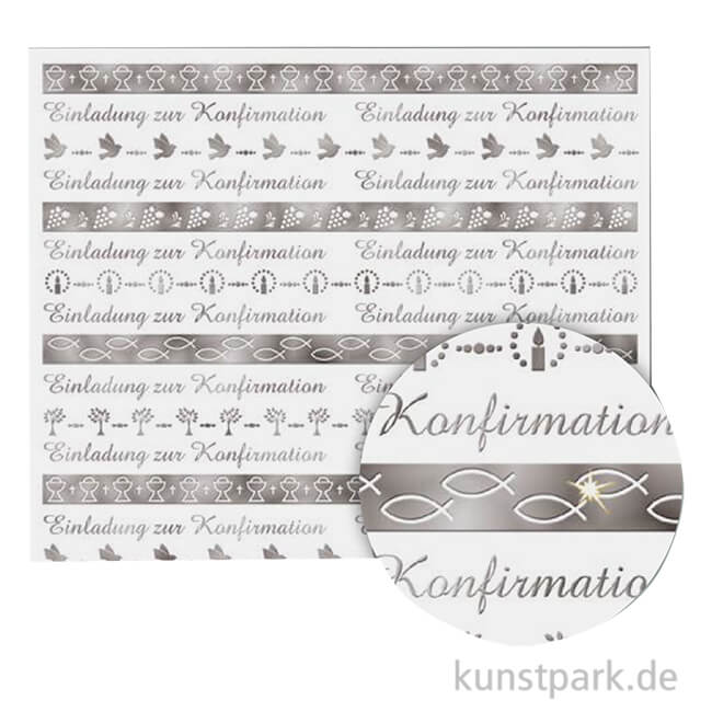 Artikelbild 1 des Artikels “Transparentpapier Konfirmation, Bordüre, Silber, DIN A4, 5 Blatt “