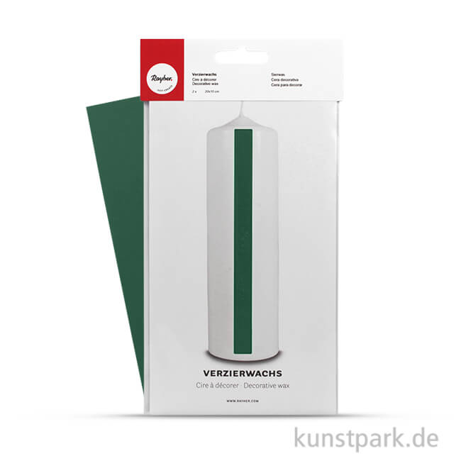 Artikelbild 1 des Artikels “Verzierwachs 20x10 cm, 2 Stück Wachsfolie | Dunkelgrün“
