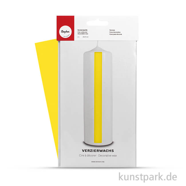 Artikelbild 1 des Artikels “Verzierwachs 20x10 cm, 2 Stück Wachsfolie | Gelb“