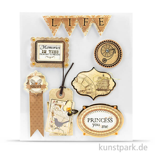 Artikelbild 1 des Artikels “Vintage 3D-Sticker - Life, selbstklebend, 7 Stück sortiert “