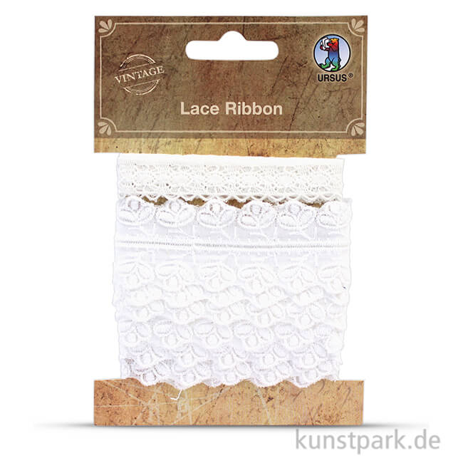 Artikelbild 1 des Artikels “Vintage Spitzenband - Weiß, 1,5 - 3,2 cm x 1 m, 2 Stück sortiert “