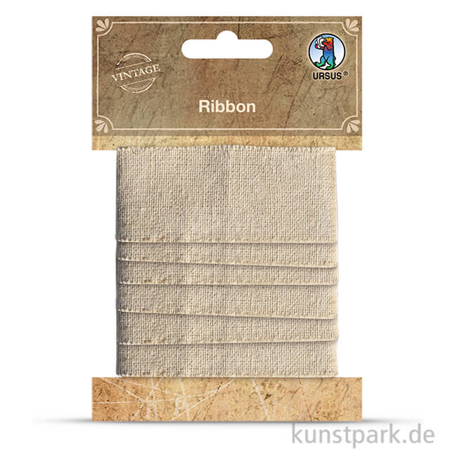 Artikelbild 1 des Artikels “Vintage Stoffband - Natur dunkel, 3 cm x 1 m “