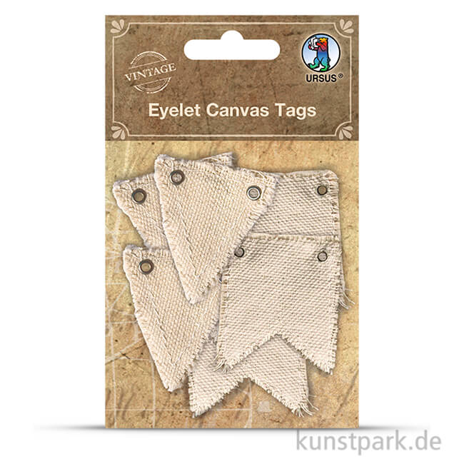 Artikelbild 1 des Artikels “Vintage Tags aus Stoff, 6 Stück sortiert “
