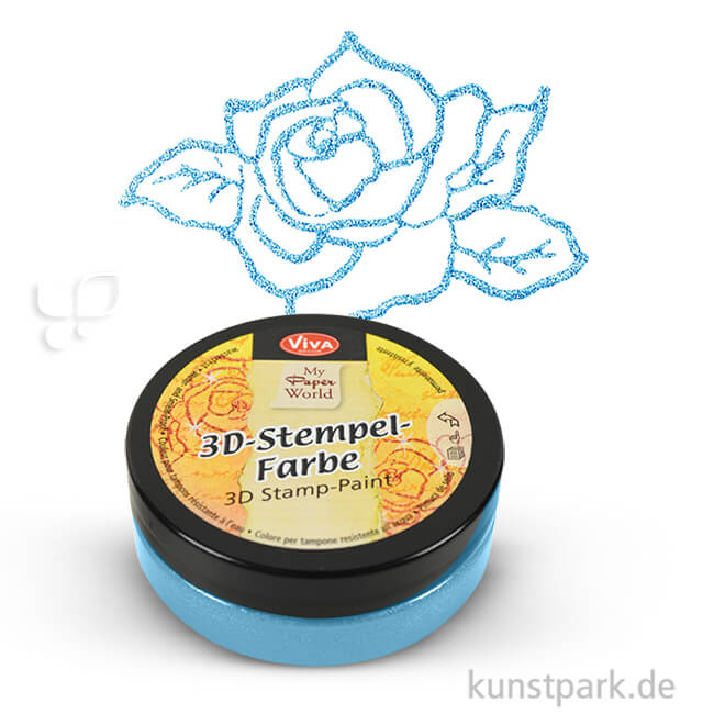 Artikelbild 1 des Artikels “Viva Decor 3D-Stempelfarbe 50 ml | Hellblau-Metallic“