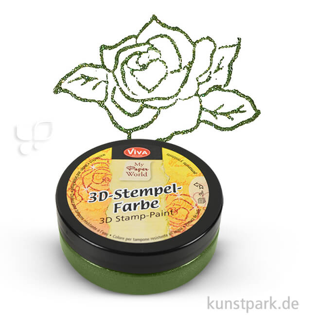 Artikelbild 1 des Artikels “Viva Decor 3D-Stempelfarbe 50 ml | Moosgrün-Metallic“
