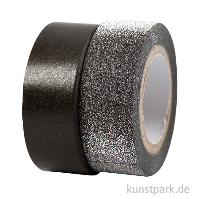 Artikelbild 1 des Artikels “Vivi Gade Motiv-Klebeband Washitape 15 mm - Set mit 2x5 m Schwarz “