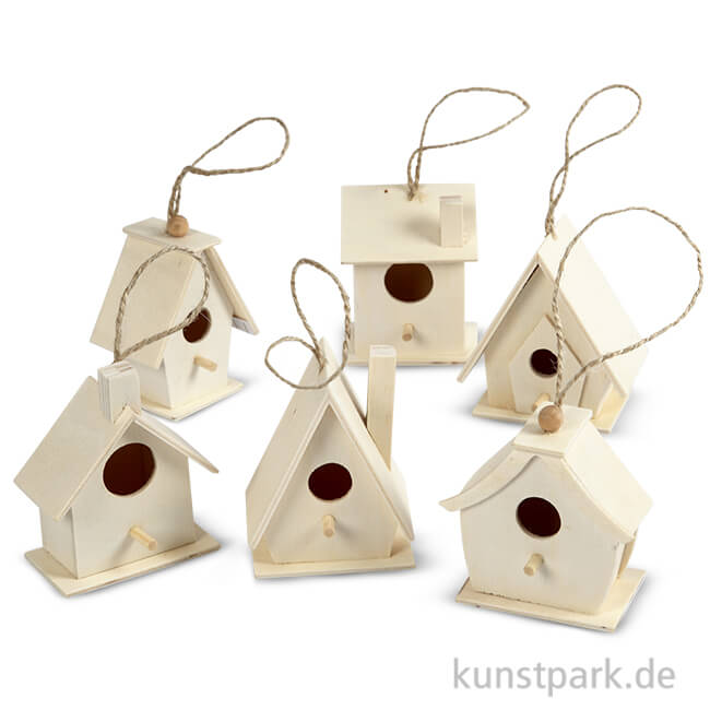 Artikelbild 1 des Artikels “Vogelhaus aus Holz, 7 cm, 6 Stück sortiert “