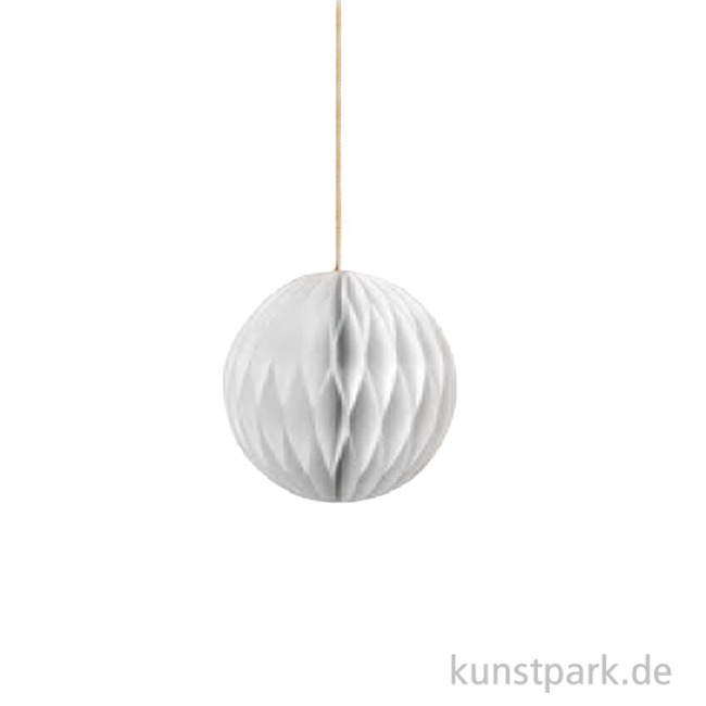 Artikelbild 1 des Artikels “Wabenpapier Kugel mit Hänger, Weiß, 8 cm, 4 Stück “