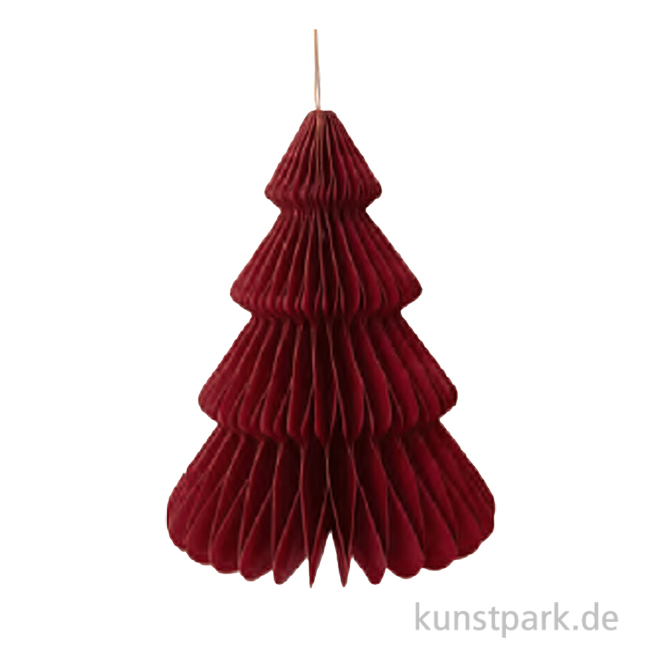Artikelbild 1 des Artikels “Wabenpapier Tannenbaum mit Hänger, Bordeaux, 32 cm, 1 Stück “