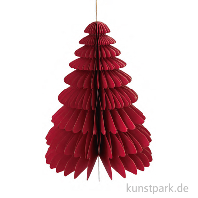 Artikelbild 1 des Artikels “Wabenpapier Tannenbaum mit Hänger, Rot, 65 cm, 1 Stück “