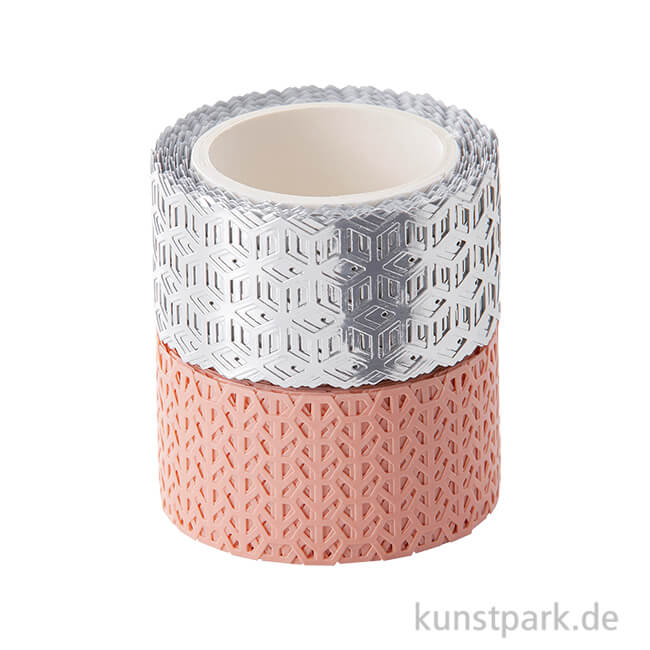 Artikelbild 1 des Artikels “Washi-Dekor-Tape, Rose + Silber, 25 mm, 2 Rollen, je 5 m “