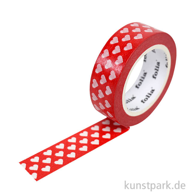 Artikelbild 1 des Artikels “Washi-Tape Herzen Rot, 15 mm, 10 m Rolle “