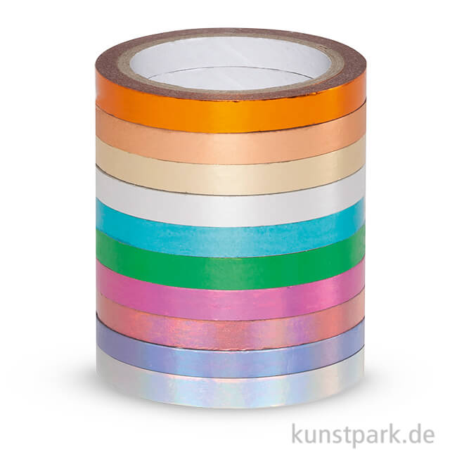 Artikelbild 1 des Artikels “Washi-Tape Hotfoil - Irisierend, 5 mm, 10er Set, je 5 m “