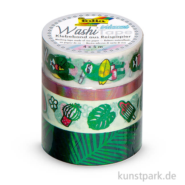 Artikelbild 1 des Artikels “Washi-Tape Hotfoil - IRISIEREND GRÜN, 4er Set, je 5 m “