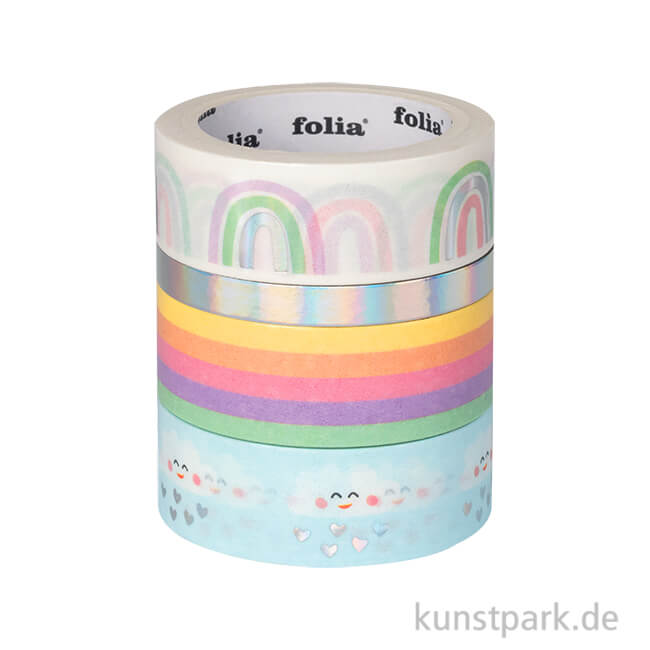 Artikelbild 1 des Artikels “Washi-Tape Hotfoil - Rainbow Clouds, 4er Set, je 10m “