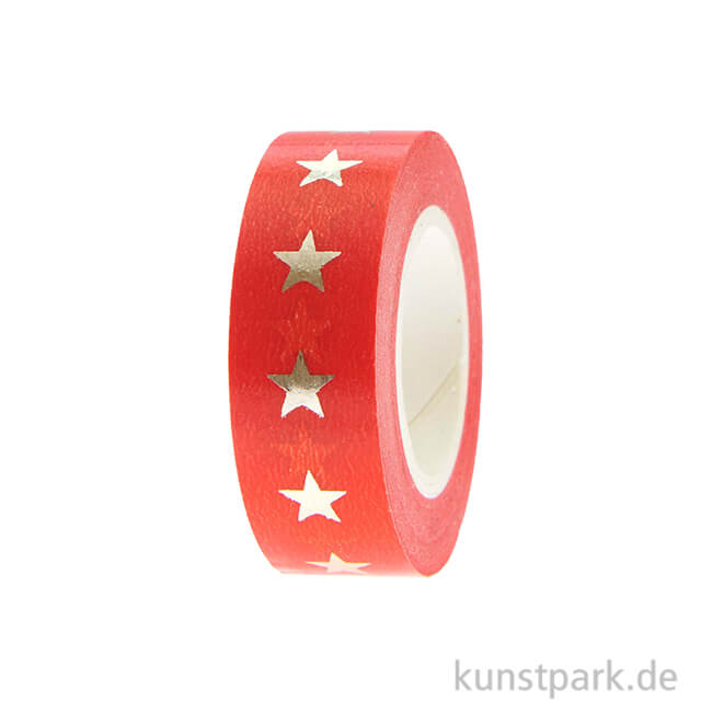 Artikelbild 1 des Artikels “Washi Tape - Merry Christmas, Sterne, Rot, 15 mm x 10 Meter “