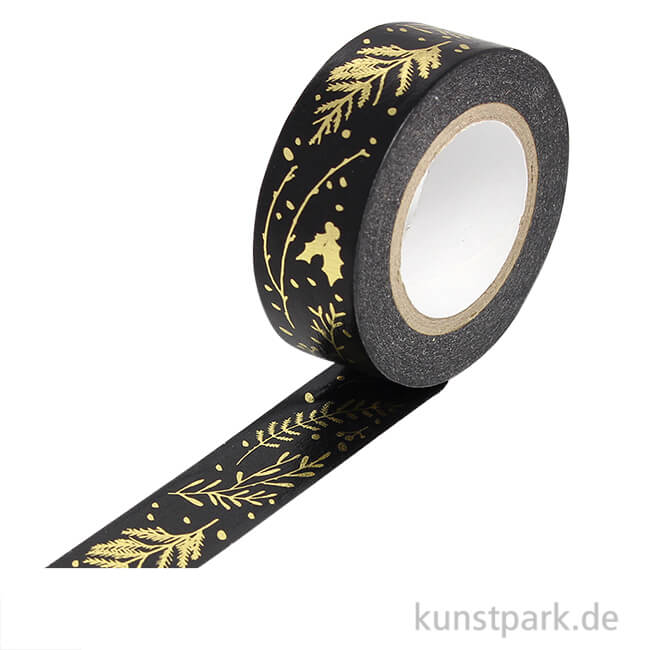 Artikelbild 1 des Artikels “Washi Tape - Nostalgic Christmas, Zweige Schwarz-Gold, 10 m “
