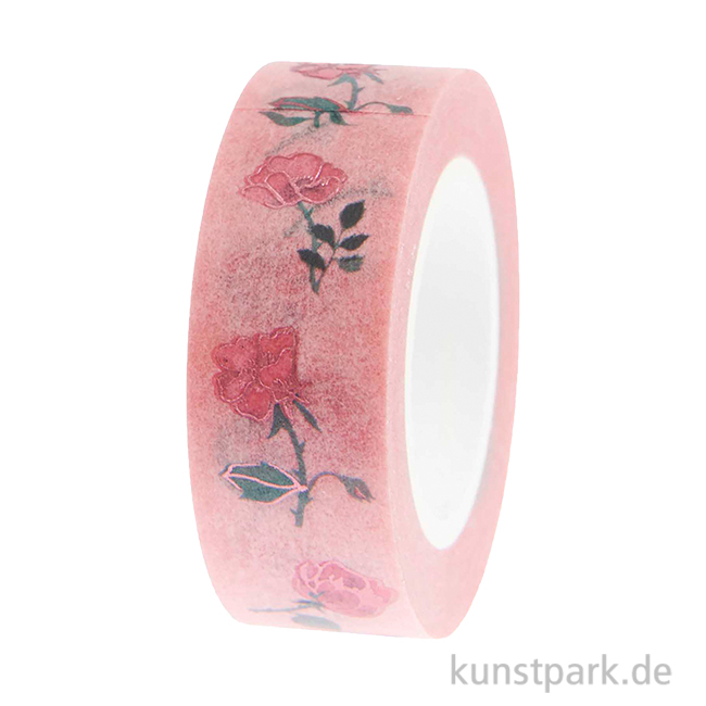 Artikelbild 1 des Artikels “Washi Tape Rosen, 15 mm, 10 m Rolle “