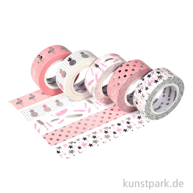 Artikelbild 1 des Artikels “Washitape - Tropic-silber, 5er Set, 10 m “