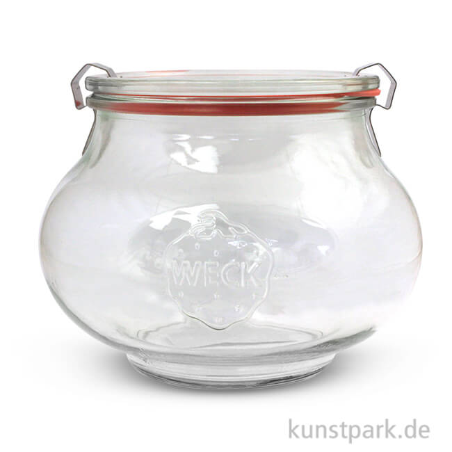 Artikelbild 1 des Artikels “Weckglas bauchig mit Glasdeckel Dichtung und Klammern - 1062 ml “