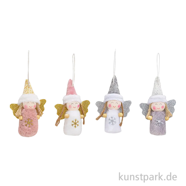 Artikelbild 1 des Artikels “Weihnachtshänger Engel, Textil, Rosa/Weiß/Grau, Sortiert, 6 x 9 x 3 cm “