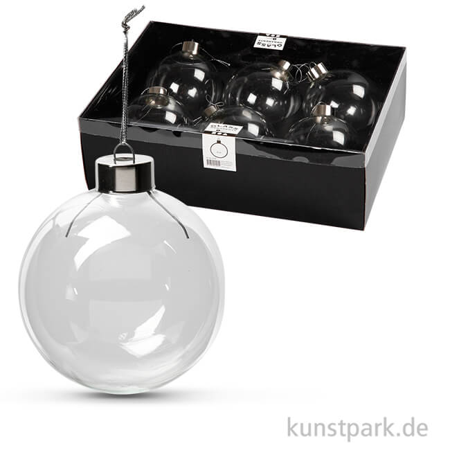 Artikelbild 1 des Artikels “Weihnachtskugel aus Glas, Durchmesser 7,9 cm, 6 Stück “