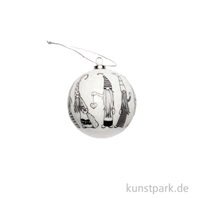 Artikelbild 1 des Artikels “Weihnachtskugel Weiß mit Wichtel, 7,5 cm “