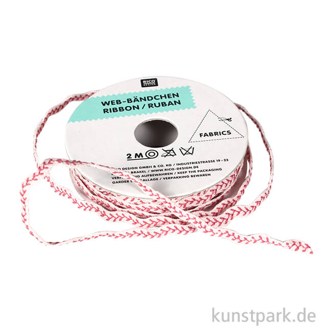 Artikelbild 1 des Artikels “Wellen Band - Bestickt, Puderrosa, 2 m “