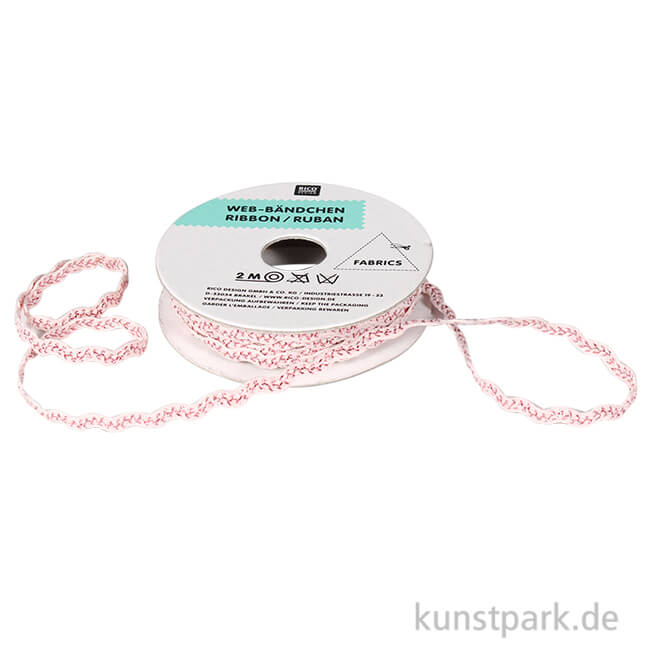 Artikelbild 1 des Artikels “Wellen Band - Bestickt, Puderrosa & Glitzer, 2 m “