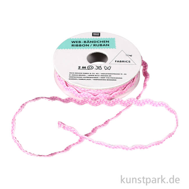Artikelbild 1 des Artikels “Wellen Band - Bestickt, Rosa, 2 m “