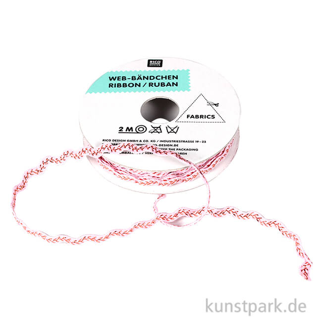 Artikelbild 1 des Artikels “Wellen Band - Bestickt, Rosa & Glitzer, 2 m “