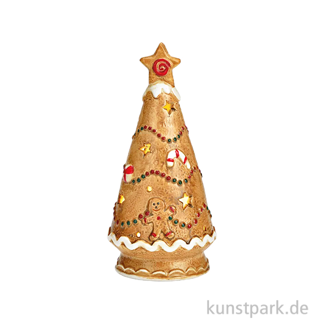 Artikelbild 1 des Artikels “Windlicht Tannenbaum aus Porzellan, Braun, 8 x 16 x 8 cm “