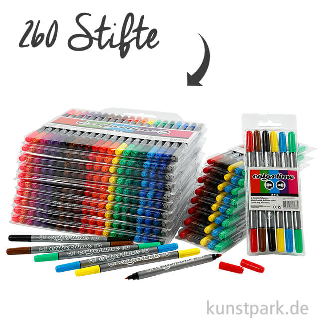 Artikelbild 1 des Artikels “XXL Set - Colortime Dual-Filzschreiber in Kunststoffetuis - 260 Stifte “