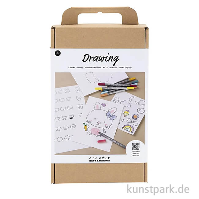 Artikelbild 1 des Artikels “Zeichenset für Kinder - Marker, Papier + Vorlagen, Pastelltöne “