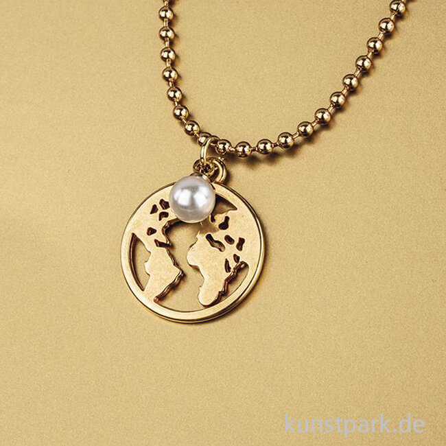 Artikelbild 2 des Artikels “Anhänger Metall - goldene Weltkarte, 2 Stück “