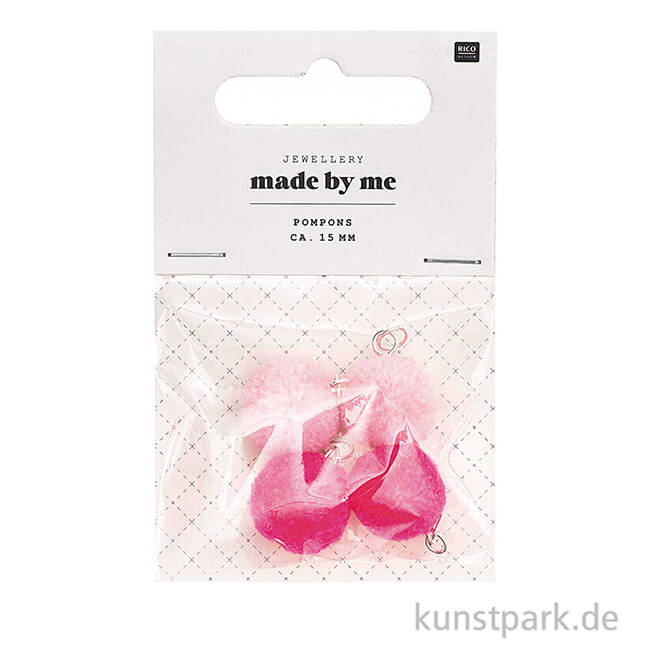 Artikelbild 2 des Artikels “Anhänger Mini Pompons - Neon Pink, 4er Set “