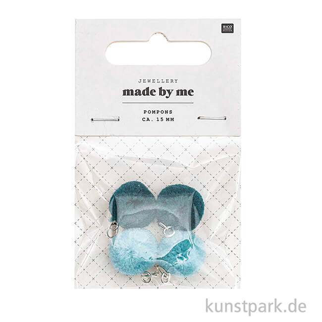Artikelbild 2 des Artikels “Anhänger Mini Pompons - Türkis, 4er Set “