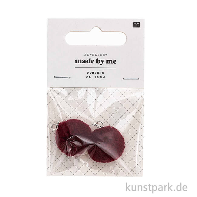 Artikelbild 2 des Artikels “Anhänger Pompons - Weinrot, 2er Set “
