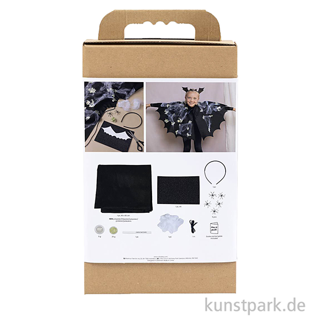 Artikelbild 2 des Artikels “Bastelset - Halloween Kostüm, Haarreif + Umhang, Fledermaus, Schwarz “
