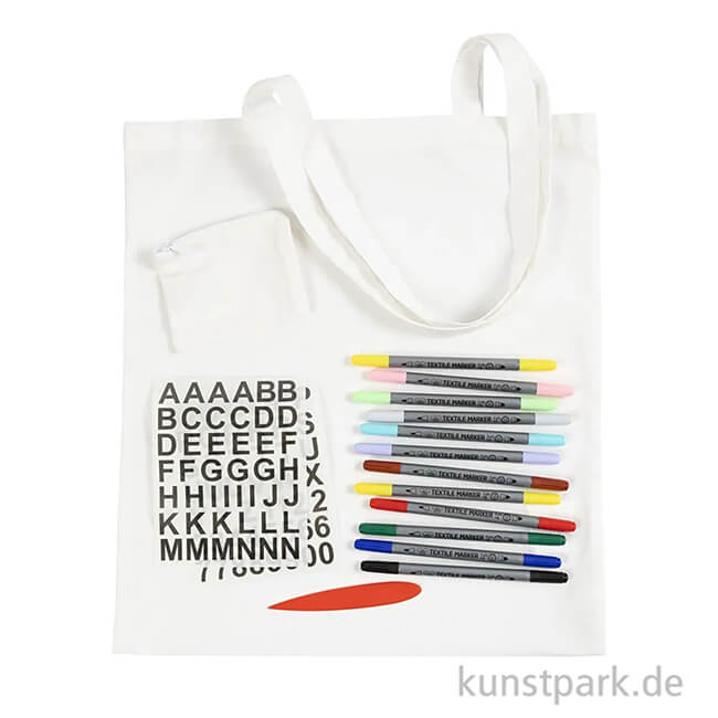 Artikelbild 2 des Artikels “Bastelset Textildekoration - Taschen, Stoffmalstifte + Zubehör “