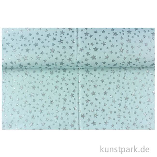 Artikelbild 2 des Artikels “Baumwollstoff - Sterne Mintgrün - 1 m x 1,5 m “