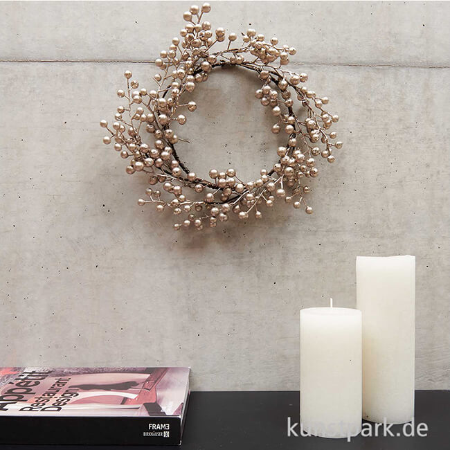Artikelbild 2 des Artikels “Beerenkranz Gold mit Glitter, Durchmesser innen 17 cm “