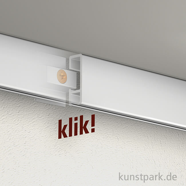Artikelbild 2 des Artikels “Bilderschienen-System Click Rail - Set 2m, weiß mit allem Zubehör “