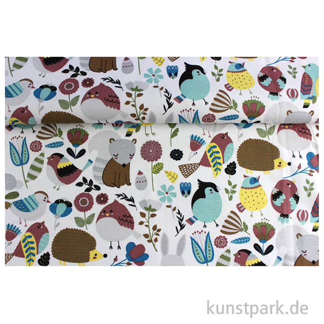 Artikelbild 2 des Artikels “Baumwollstoff - Waldtiere - 1 m x 1,6 m “