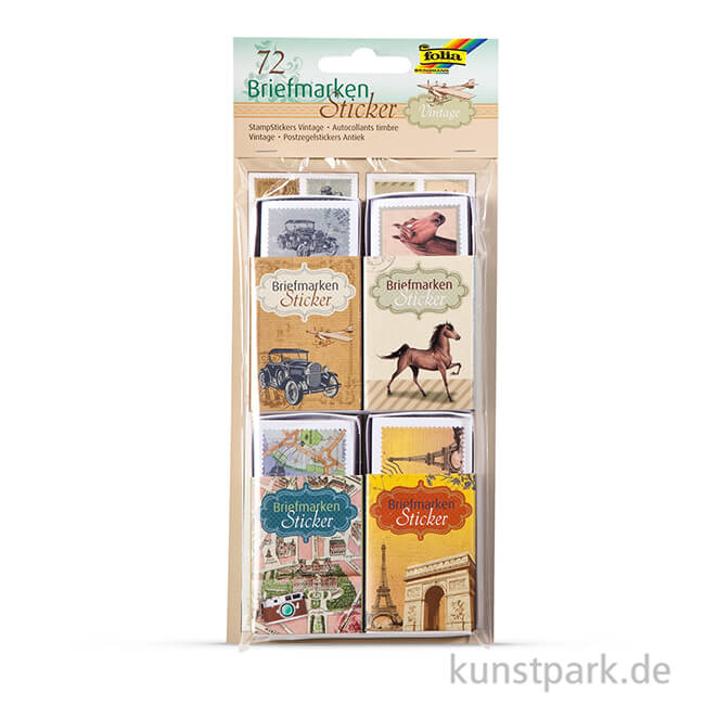 Artikelbild 2 des Artikels “Briefmarken-Sticker - Vintage, 72 Stück “