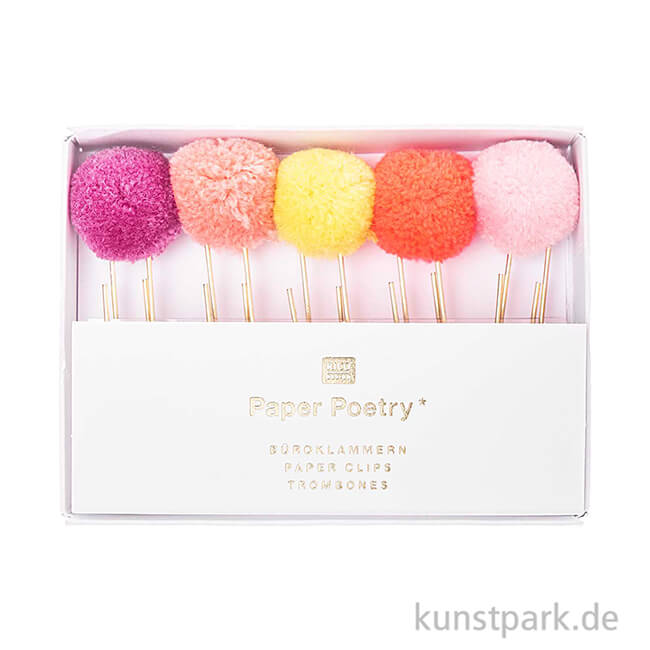 Artikelbild 2 des Artikels “Büroklammern mit Pompons - Frühling, 5 Stück “