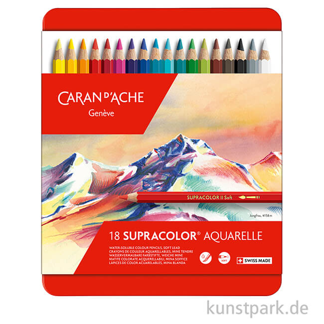 Artikelbild 2 des Artikels “Caran d'Ache Supracolor Soft Aquarellstifte Metalletui mit 18 Farben “